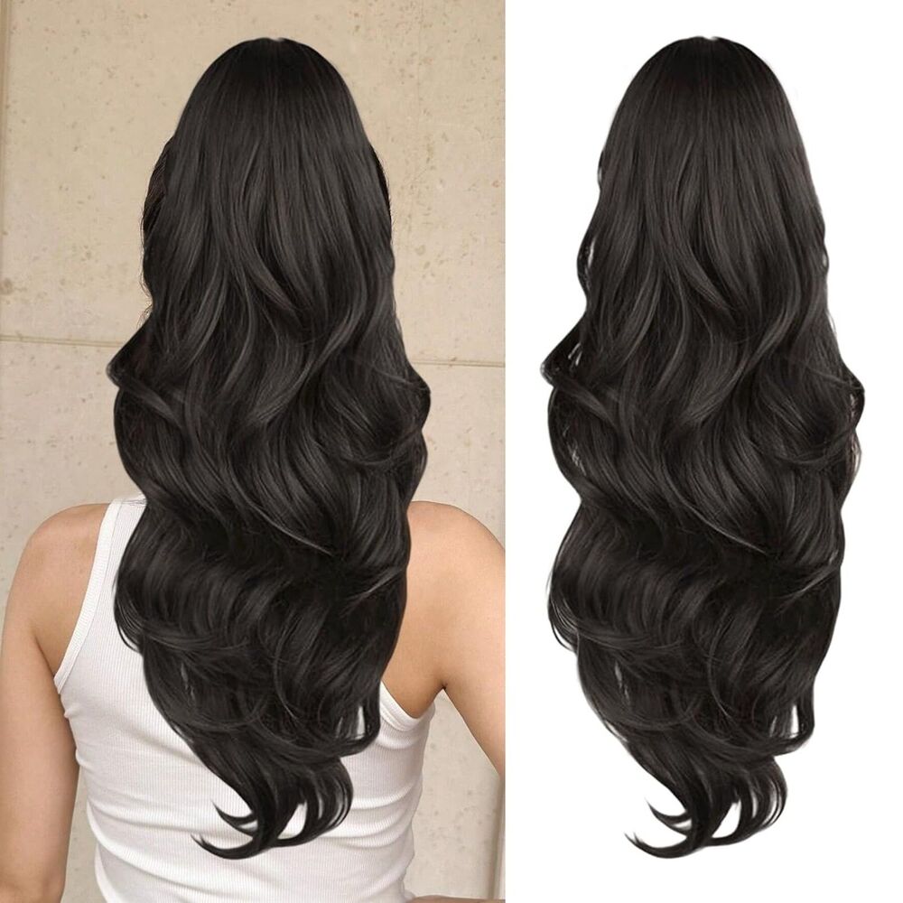 Drawstring Ponytail 23 Inch Long Dark Brown Wavy Pony, 18A-203H004